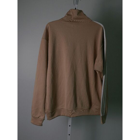 Adidas Men's Funnel neck Quarter Zip Track Top Beige S - Picture 3 of 8